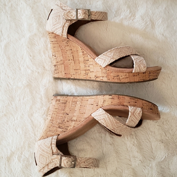 Toms Sienna Wedge Sandals in Woven Cream, Size 7 - Picture 10 of 13